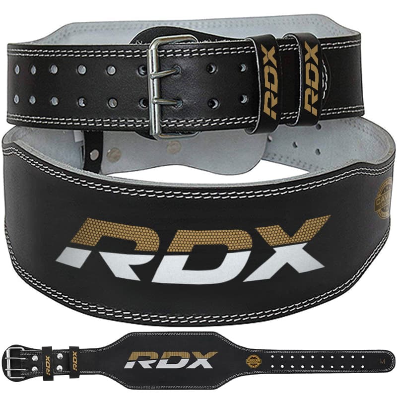 RDX ПОЈАС 6 КОЖА ЦРНА ЗЛАТО (BELT 6 LEATHER BLACK GOLD)