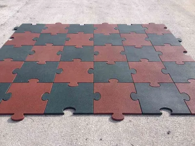 Rubber Floor High End 50 x 50 x 2,5cm (black, green, red) 5