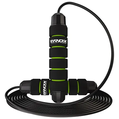 RDX Скачачка Врвца со Челичен Обвит Канал W1 Зелена-10.3ФТ (15602) (SKIPPING ROPE STEEL COATED CABLE W1 GREEN-10.3FT (15602))